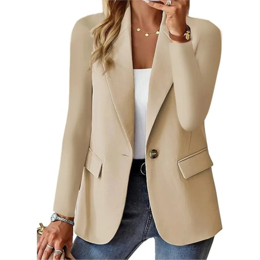 Women'S Long-Sleeve Slim-Fit Blazer with Buckle - Fall Edition