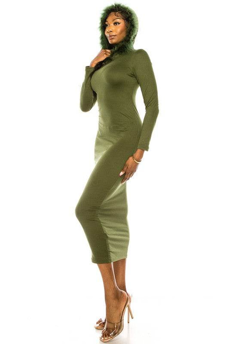 Women'S Long Dress with Hoodie