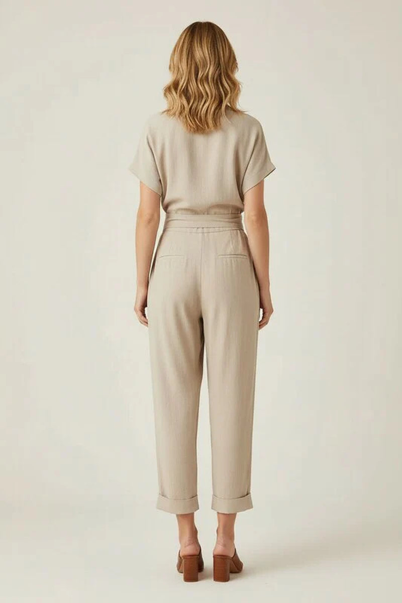 Wrap Front Two Piece Set with Tailored Trousers