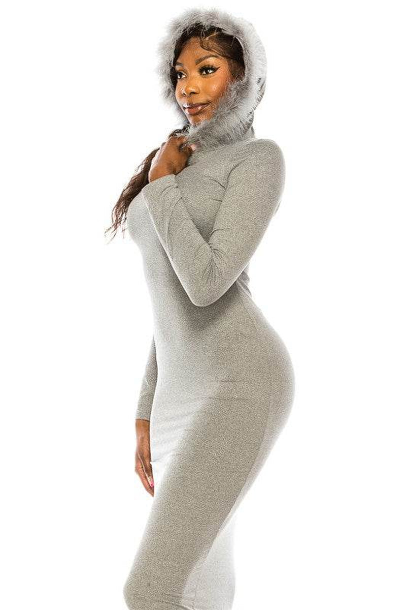 Women'S Long Dress with Hoodie