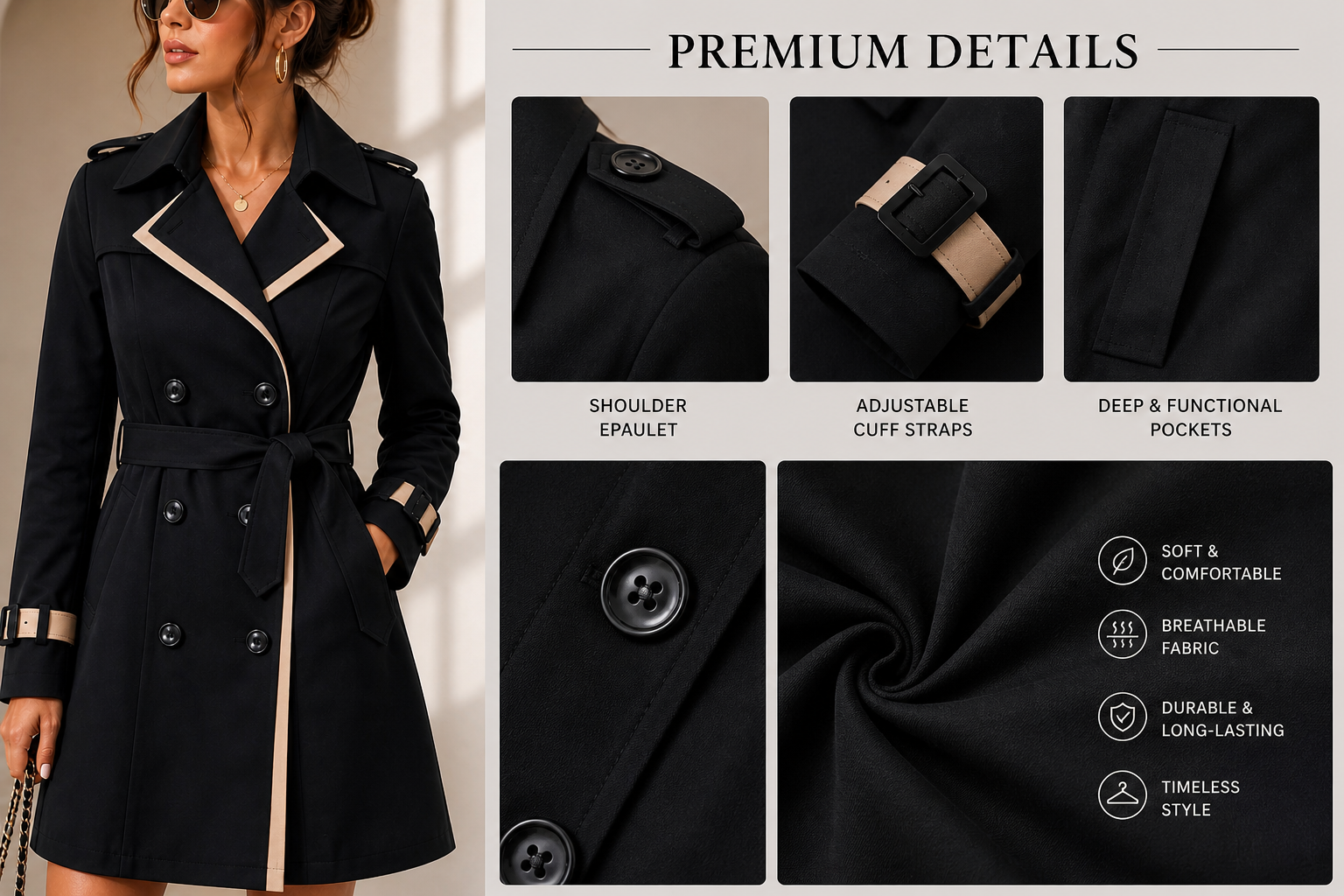 Varelle™ Belted Trench Coat